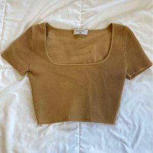 Aritzia Sculpt Knit Squareneck Top